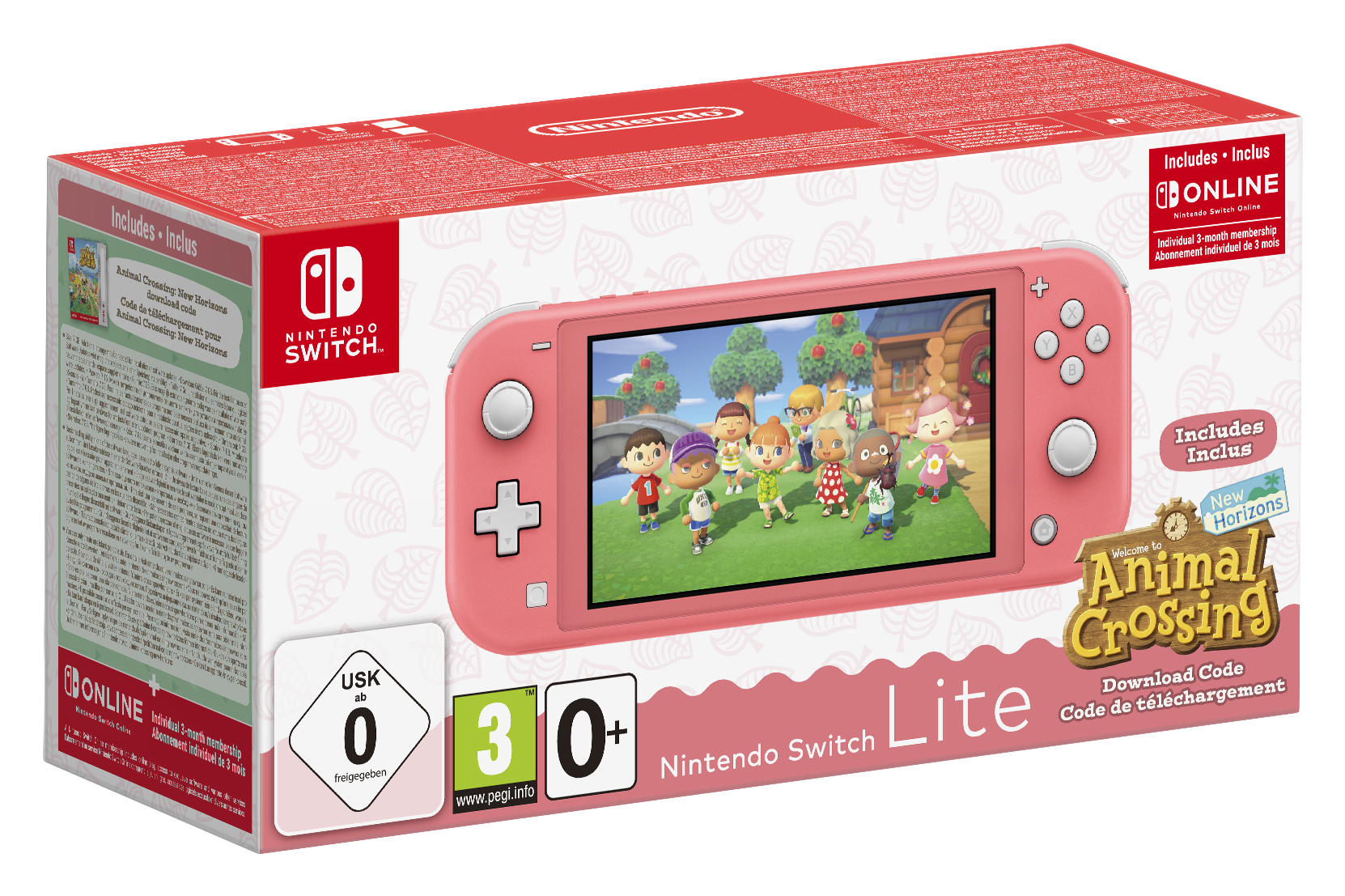 Nintendo Switch Lite (Coral) Animal Crossing: New Horizons Pack + NSO 3 months (Limited) videoconsola portátil 14 cm (5.5'') 32 GB Pantalla táctil Wifi