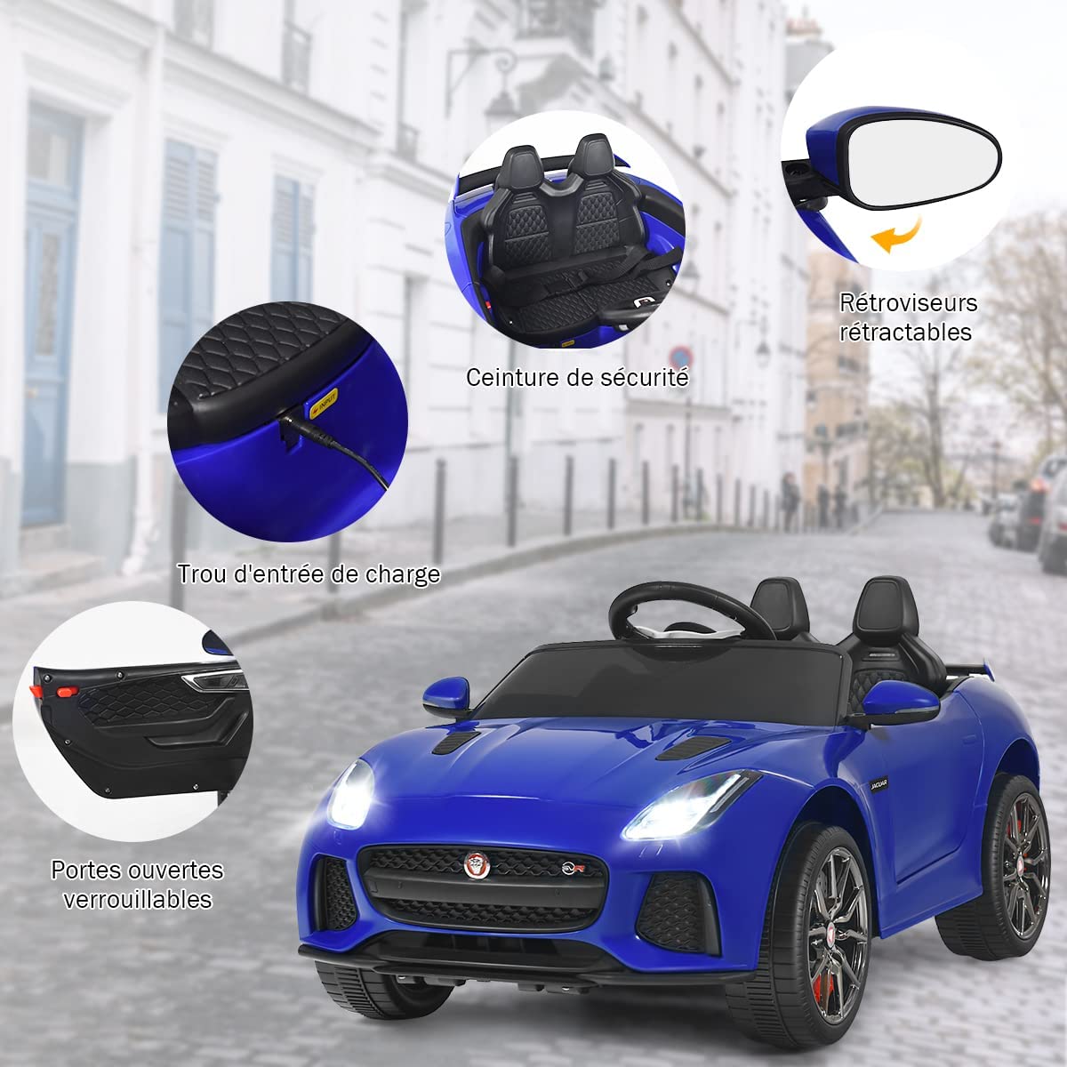 Voiture Électrique 12v Pour Enfants 3-8 Ans, Avec Télécommande 2.4g, Suspension À Ressorts
