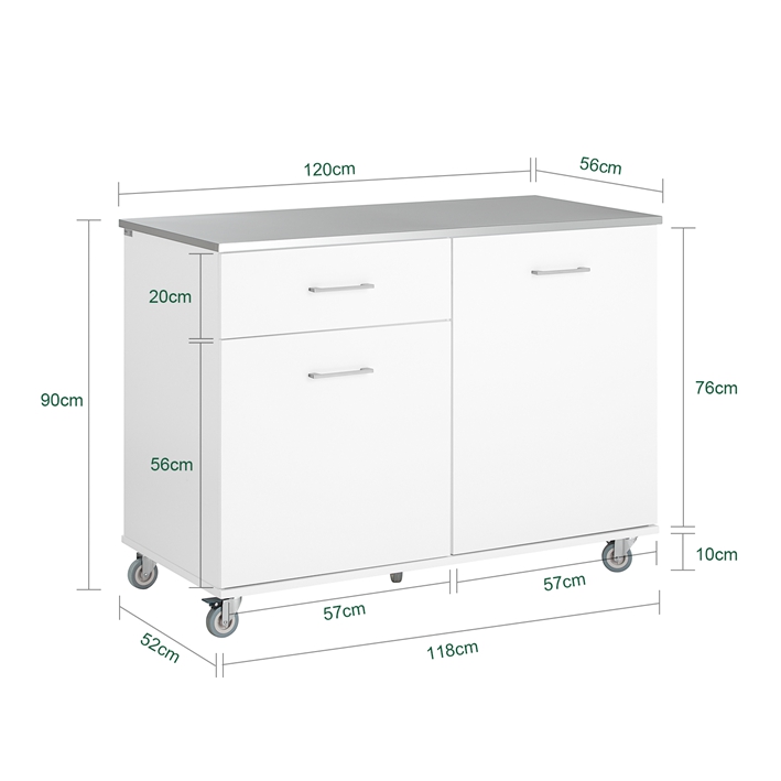 Desserte De Cuisine Blanc Fkw117-w
