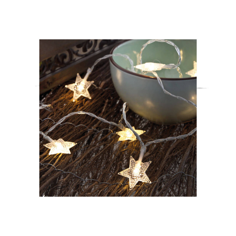 Guirlande Lumineuse À Étoiles Edm - Esprit De Noël - Lumière Chaude - 10 Étoiles Led
