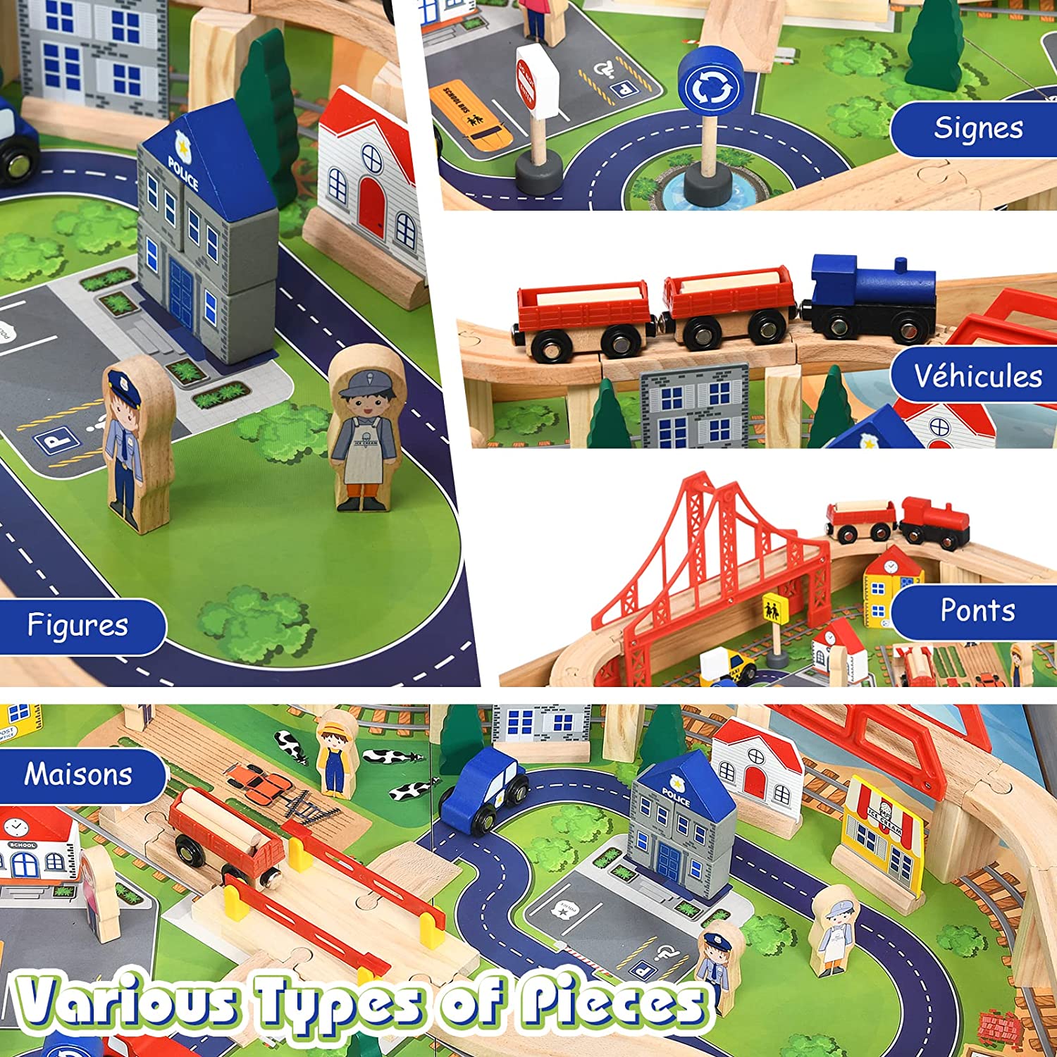 Circuit Voiture Enfant 100 Pcs Avec Table D'activités