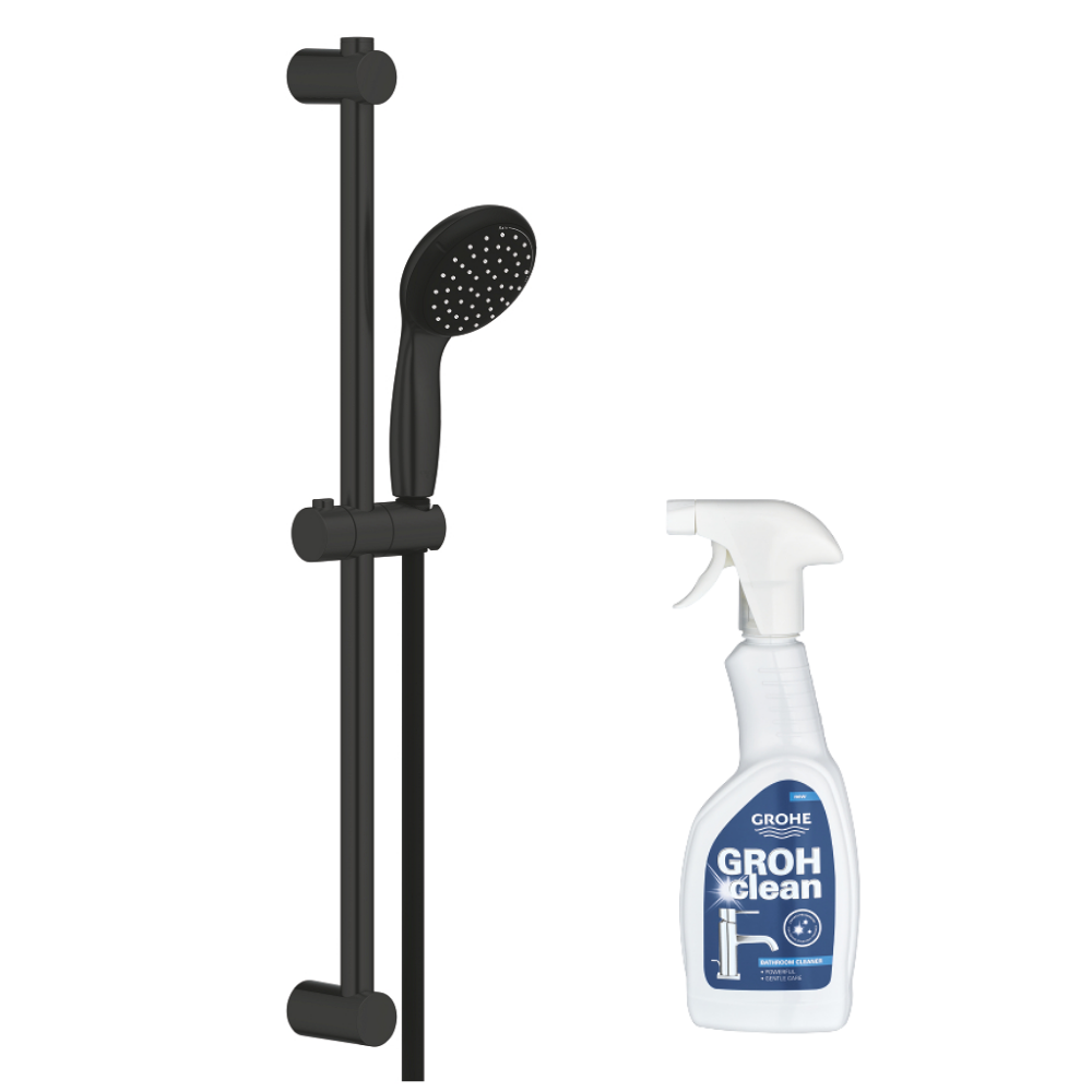 Pommeau De Douche Grohe Vitalio Start 2 Jets Avec Barre Noir Mat