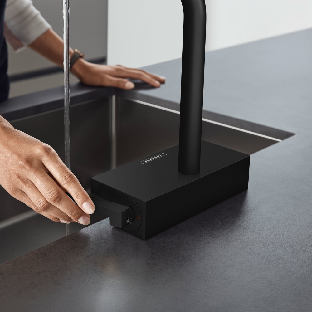 Robinet De Cuisine Avec Douchette Hansgrohe Aquno Select M81 250 2 Jets Noir Mat