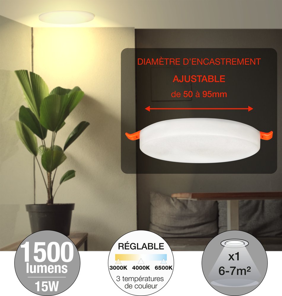 Spot Encastrable Onyx Frameless Ø120 15w 1500lm - Temperature Variable