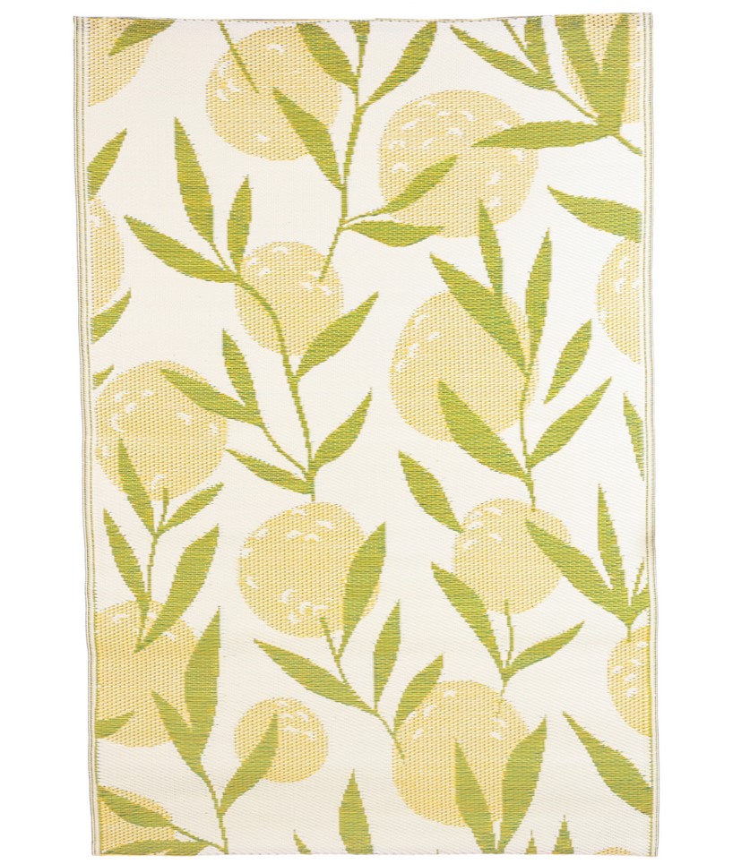 Outdoor rug: yellow patterned