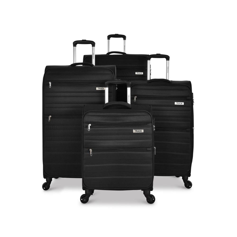 Track Luggage Set (16"/20"/24"/28"),4 Pieces,Black