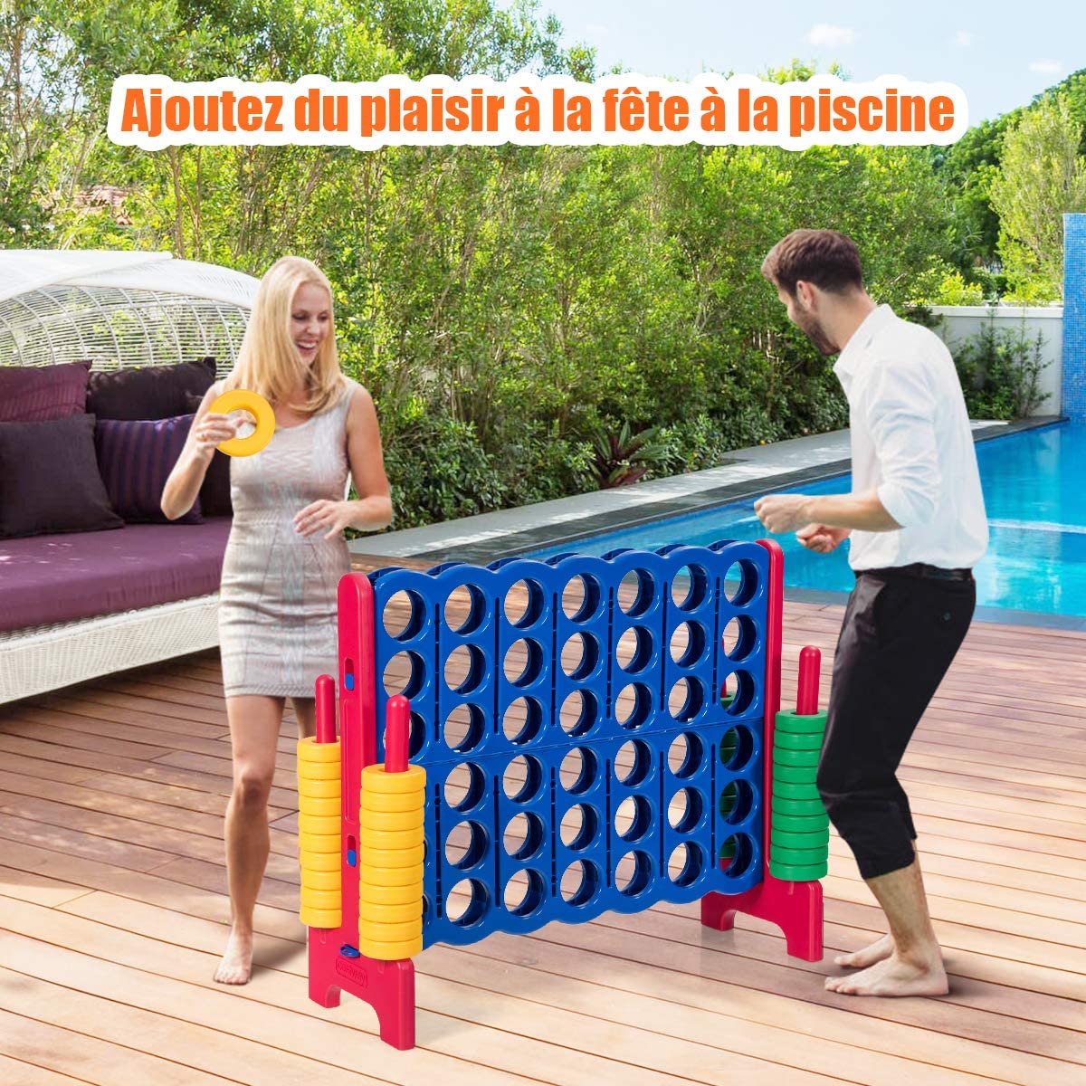 Costway Jeux Puissance 4 Géant Pour Enfant Jeu De Société Pour Familles