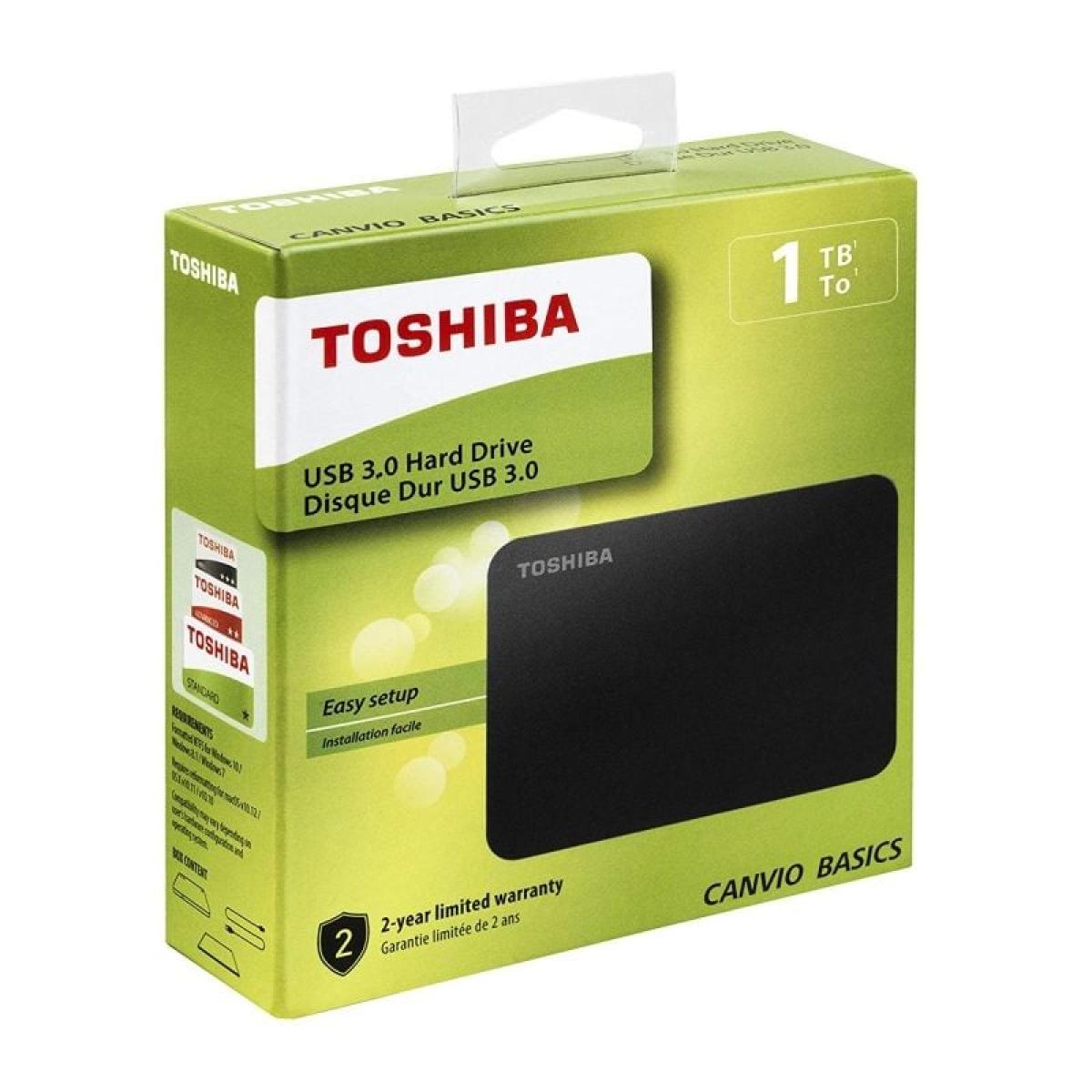 Toshiba - Disque Dur Externe - Canvio Basics - 1 To - Usb 3.0 (hdtb410ek3aa)