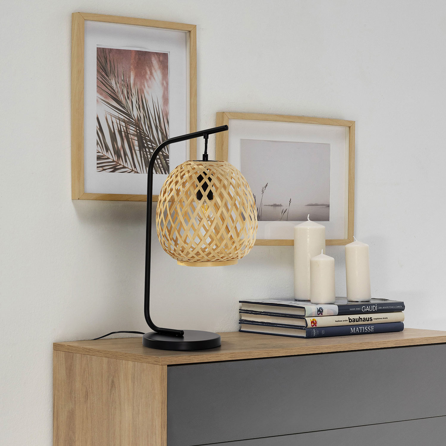 Lampe À Poser Reiko En Bamboo, Diamètre 50,5 Cm
