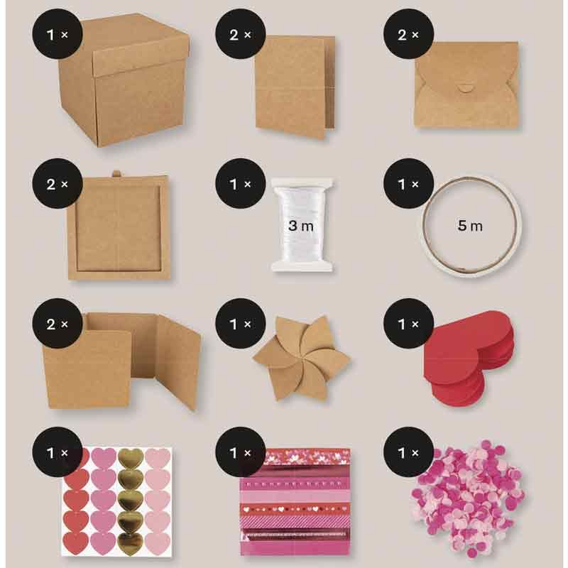 Boite D'explosion Diy En Kraft 12 X 12 X 12 Cm
