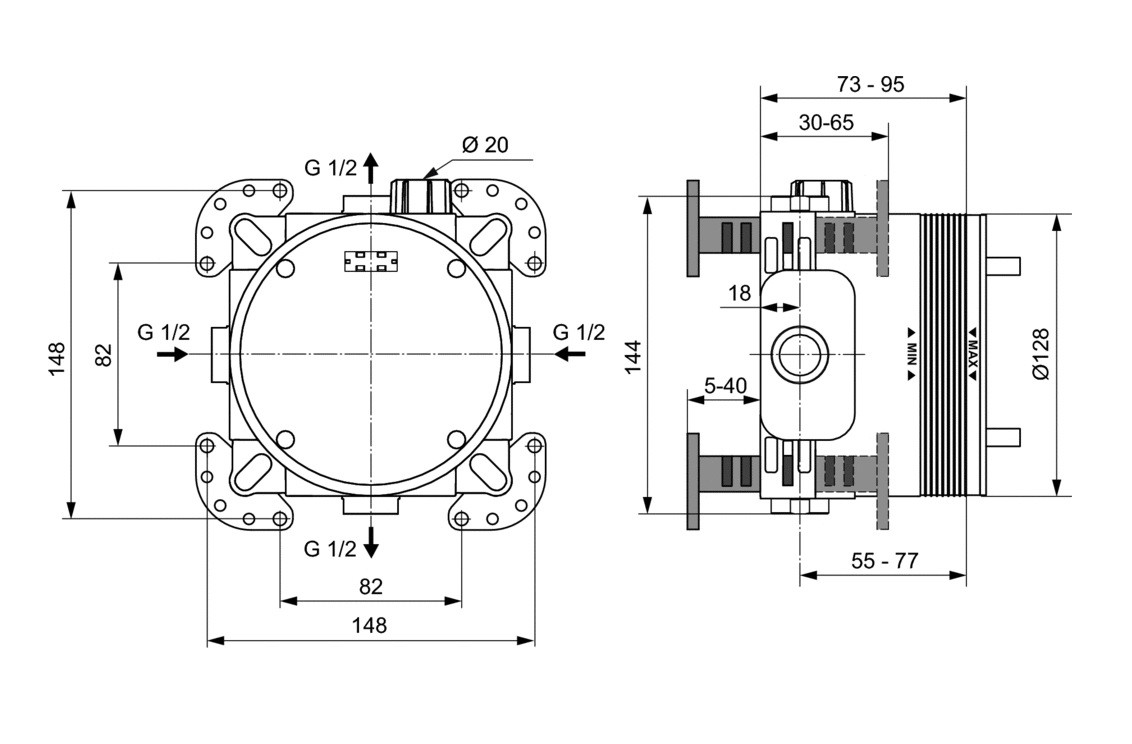 Ideal Standard - Boîte À Encastrer Easy Box 73 - 95 Mm Ideal Standard