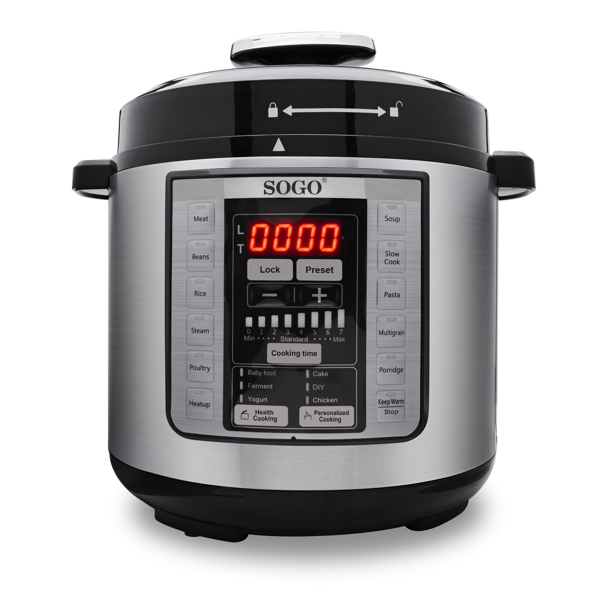 SOGO Pentola a Pressione Multifunzione 1000W con 18 Modalità di Cottura, Funzione Yogurt e Accessori Inclusi