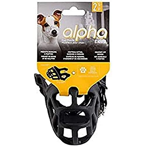 Zeus Muselière Alpha Tpr Pour Petits Chiens, Design Confortable Qui Empêche Les Morsures, Aboiements Et Mâchons, Noir