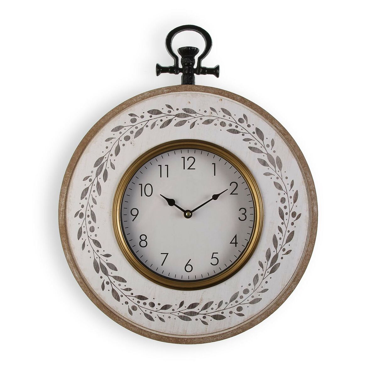 Horloge Murale Versa Volets 50 X 6,5 X 40 Cm Métal Bois Mdf