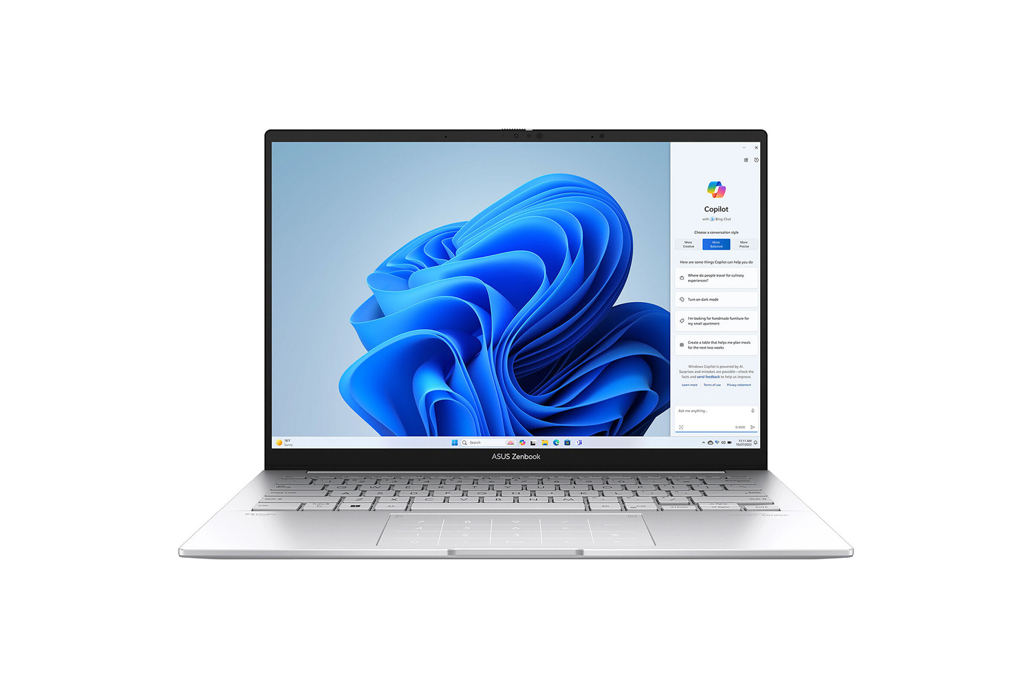 ASUS Zenbook 14 OLED BX3405MA-PP068X Intel Core Ultra 7 155H Portátil 35,6 cm (14'') Pantalla táctil 3K 32 GB LPDDR5x-SDRAM 1 TB SSD Wi-Fi 6E (802.11ax) Windows 11 Pro Plata