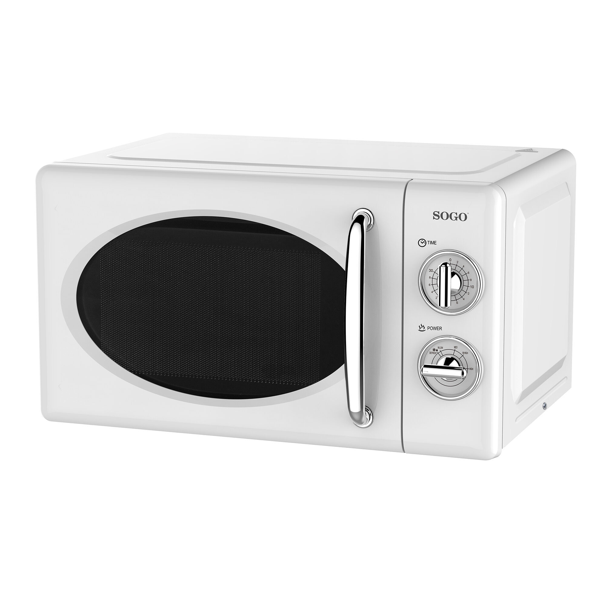 SOGO Microonde 20L 700W Senza Grill, Pannello Manuale, Funzione Scongelamento, Timer 30 Minuti, Più 5 Livelli di Potenza, Piatto Girevole