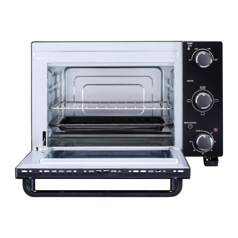 Continental Edison Cemf22b - Minifour Électrique 22l Noir - 1300w - Rotissoire, Convection Naturelle