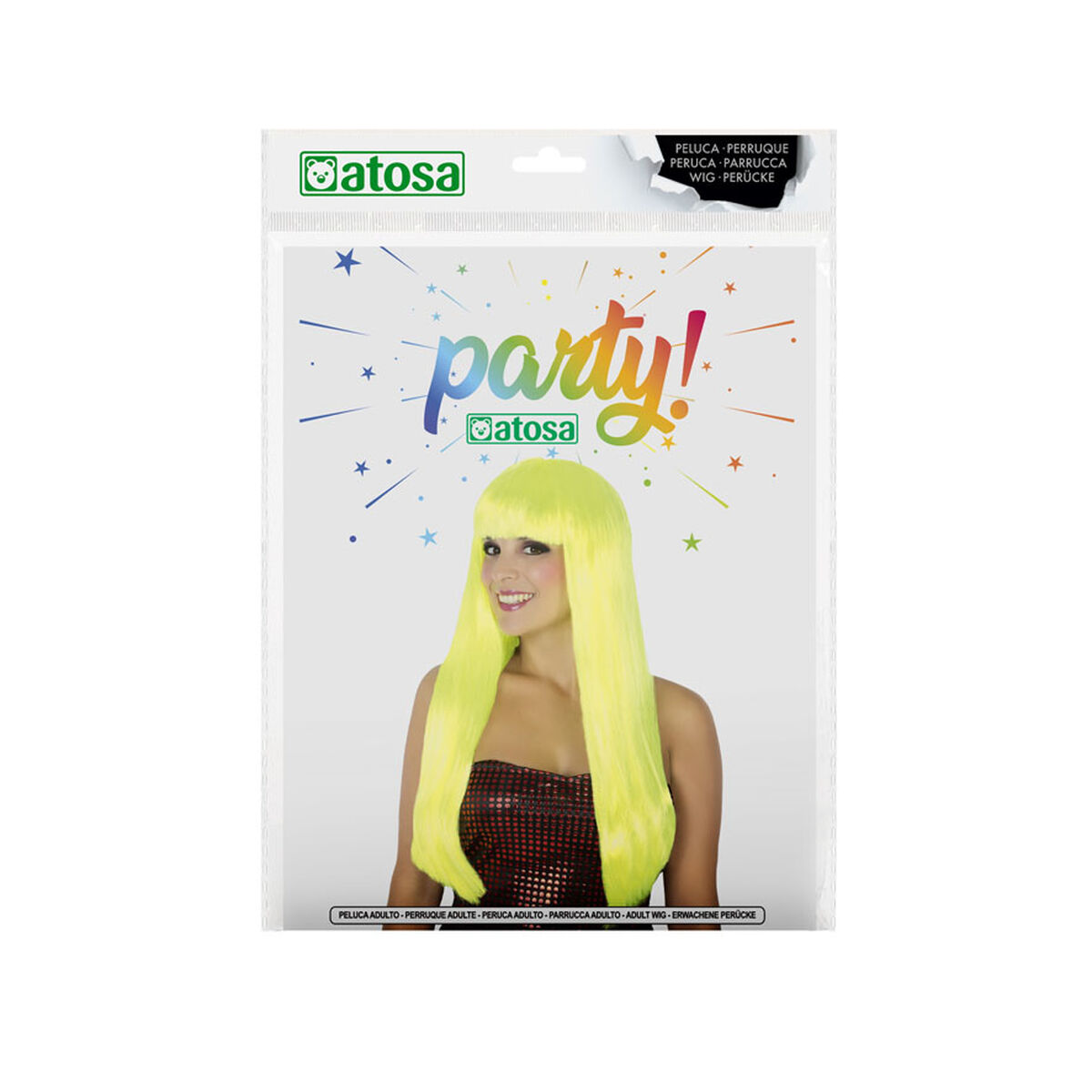 Perruque Cheveux Longs Jaune