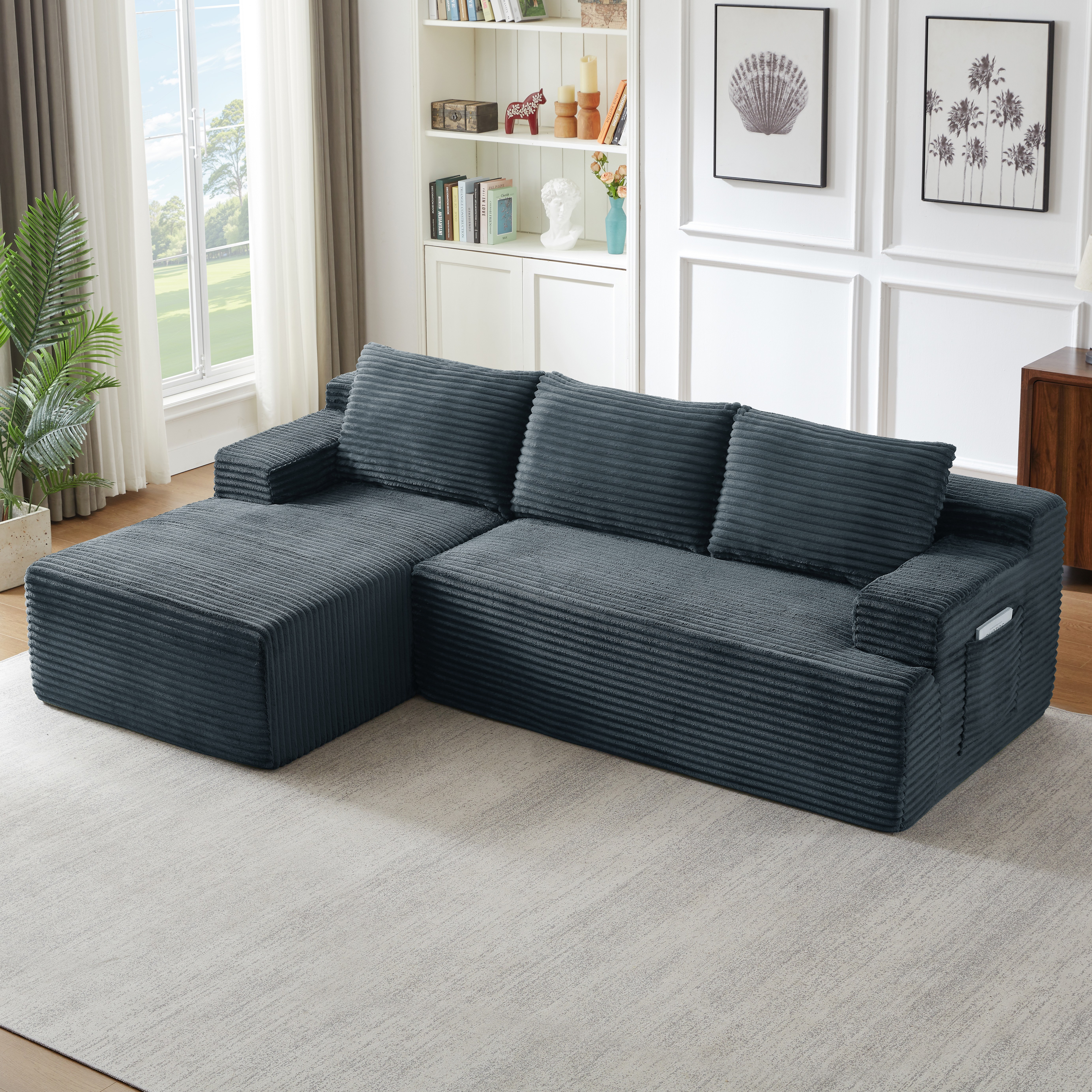 Canapé d'angle modulable gris foncé - vue principale
