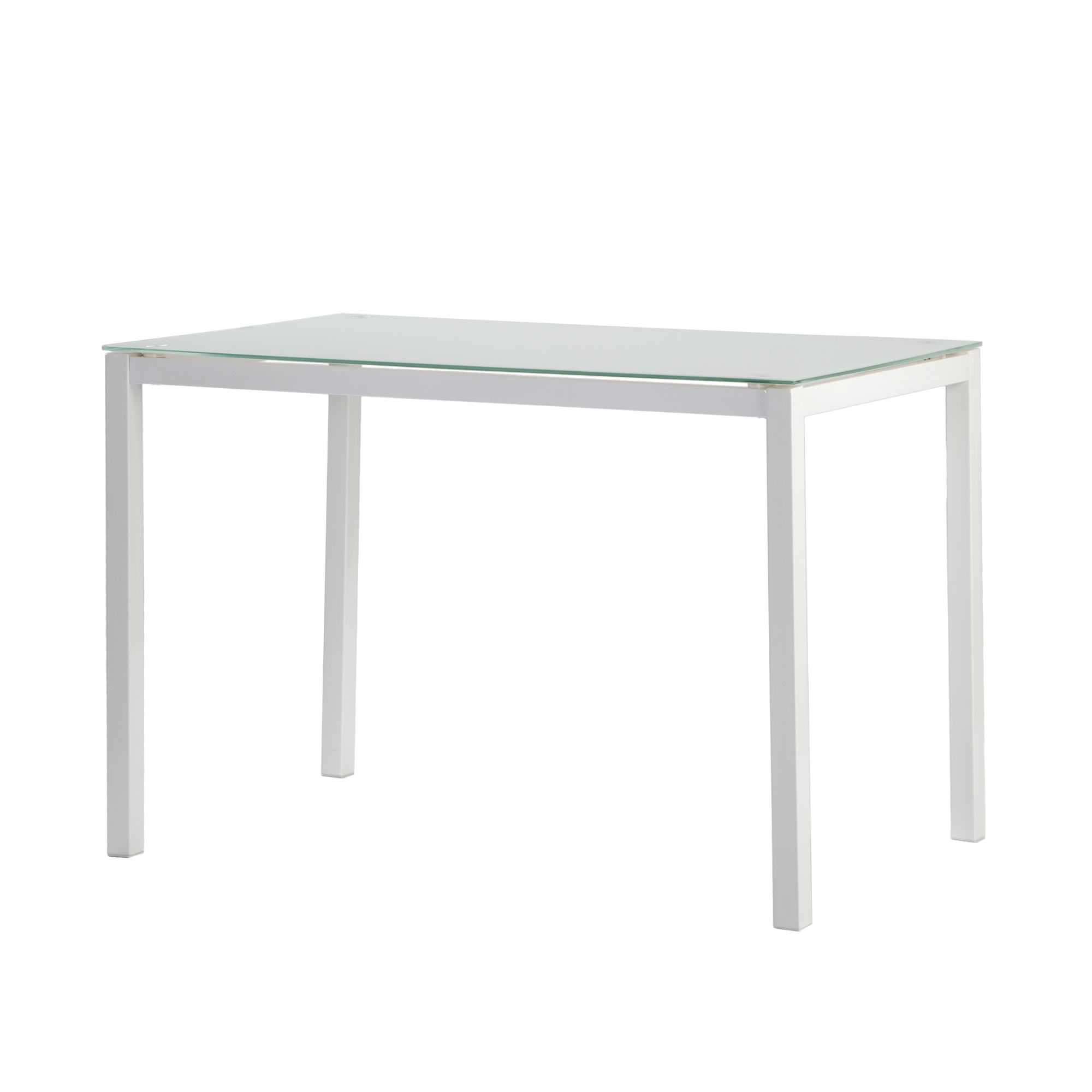 Momma Home - Table Fixe Rectangulaire Lluvia En Verre Blanc
