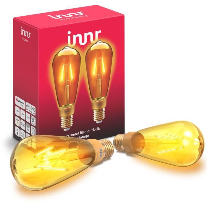 Innr Ampoule Connectée E27 - Zigbee 3.0 - Pack 2 Ampoules - 2200k- Intensité Réglable