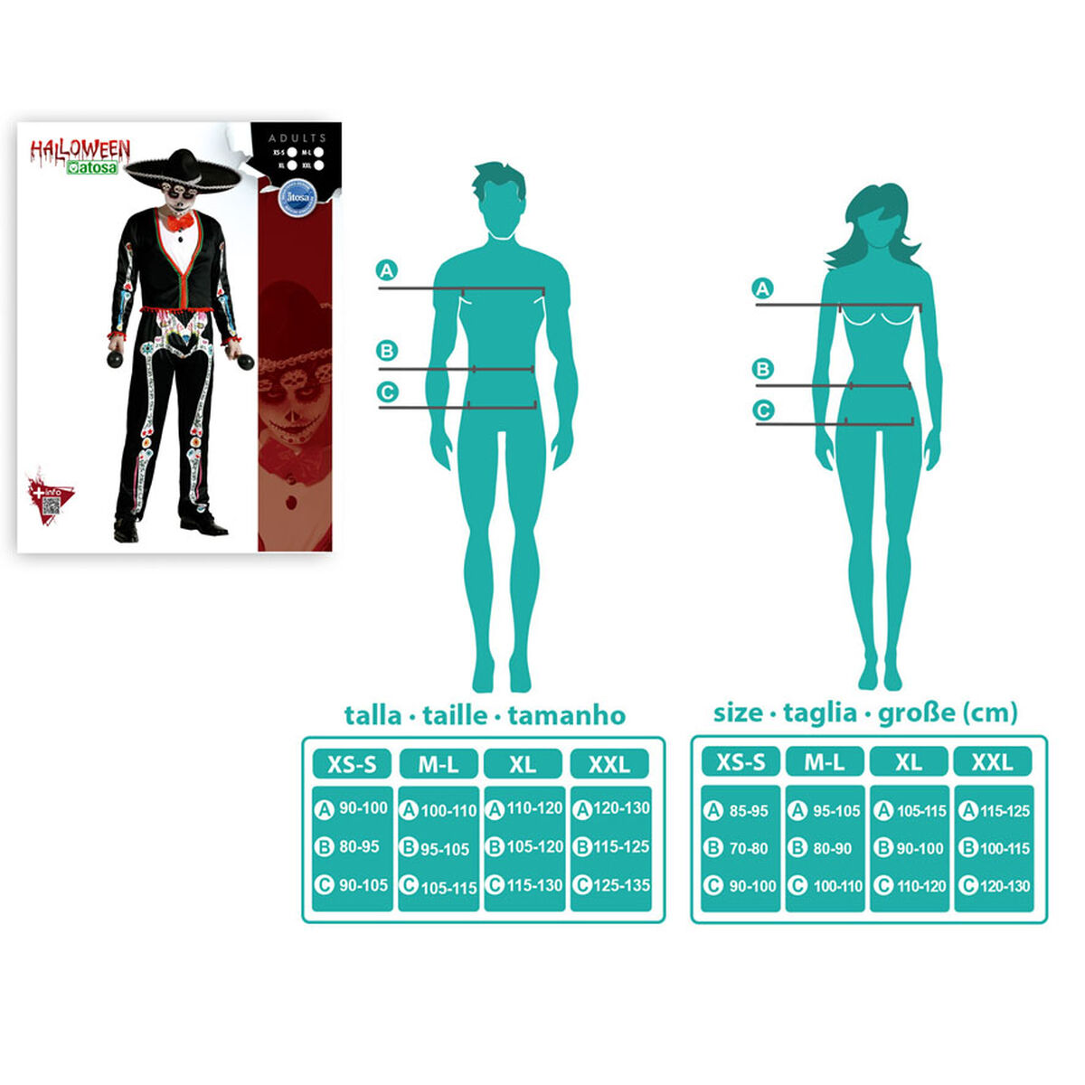 Déguisement Pour Adultes Squelette Xl