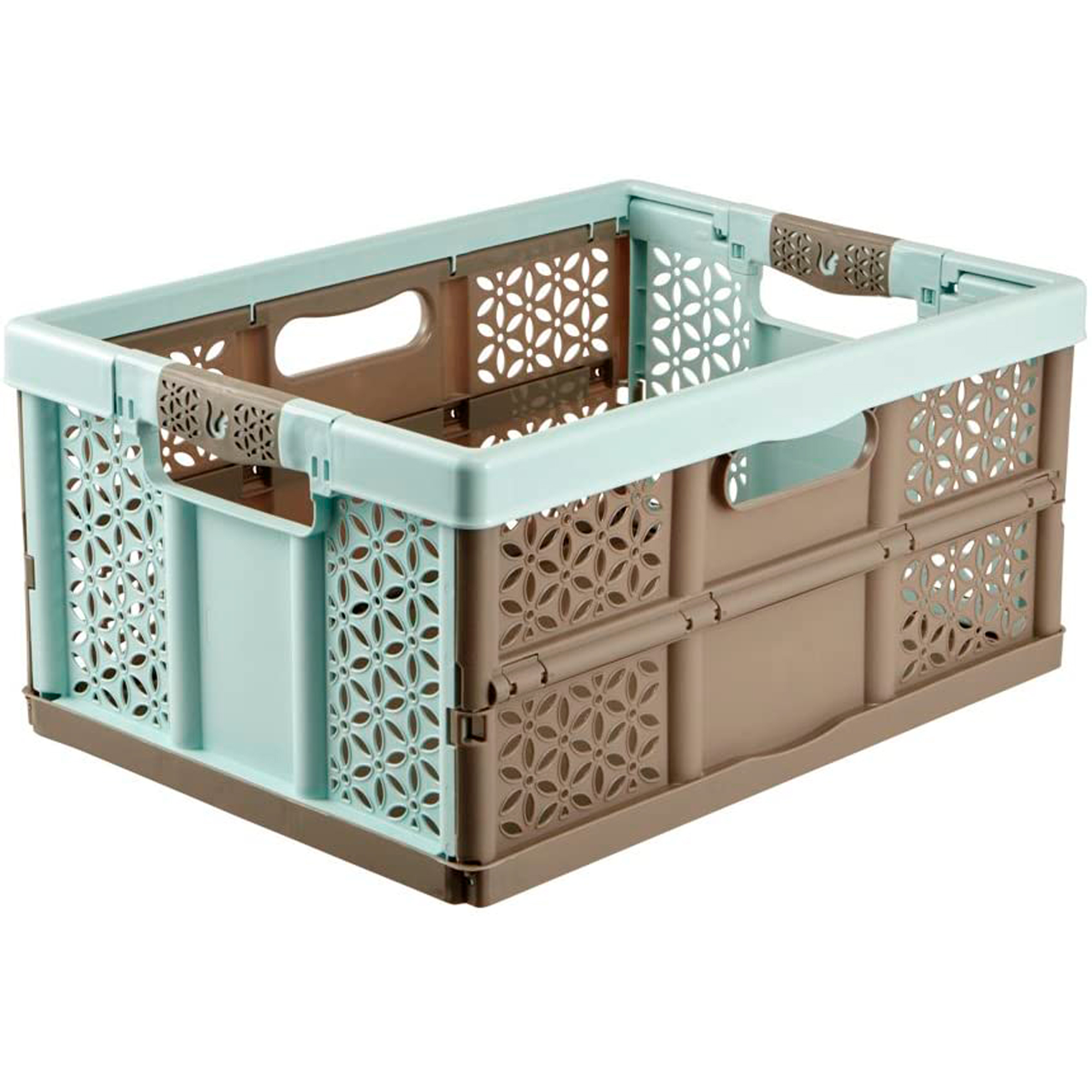 Pack De 2 Boîtes Pliantes Robustes Lea Avec Poignées 32l 48 X 34,5 X 23,5 Cm