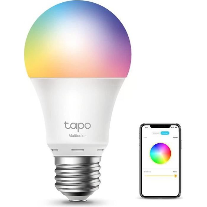 Tapo Ampoule Connectée WiFi LED E27 Multicolore Dimmable - 8.7W 806Lm, Compatible Alexa, 2500K-6500K, L530EA