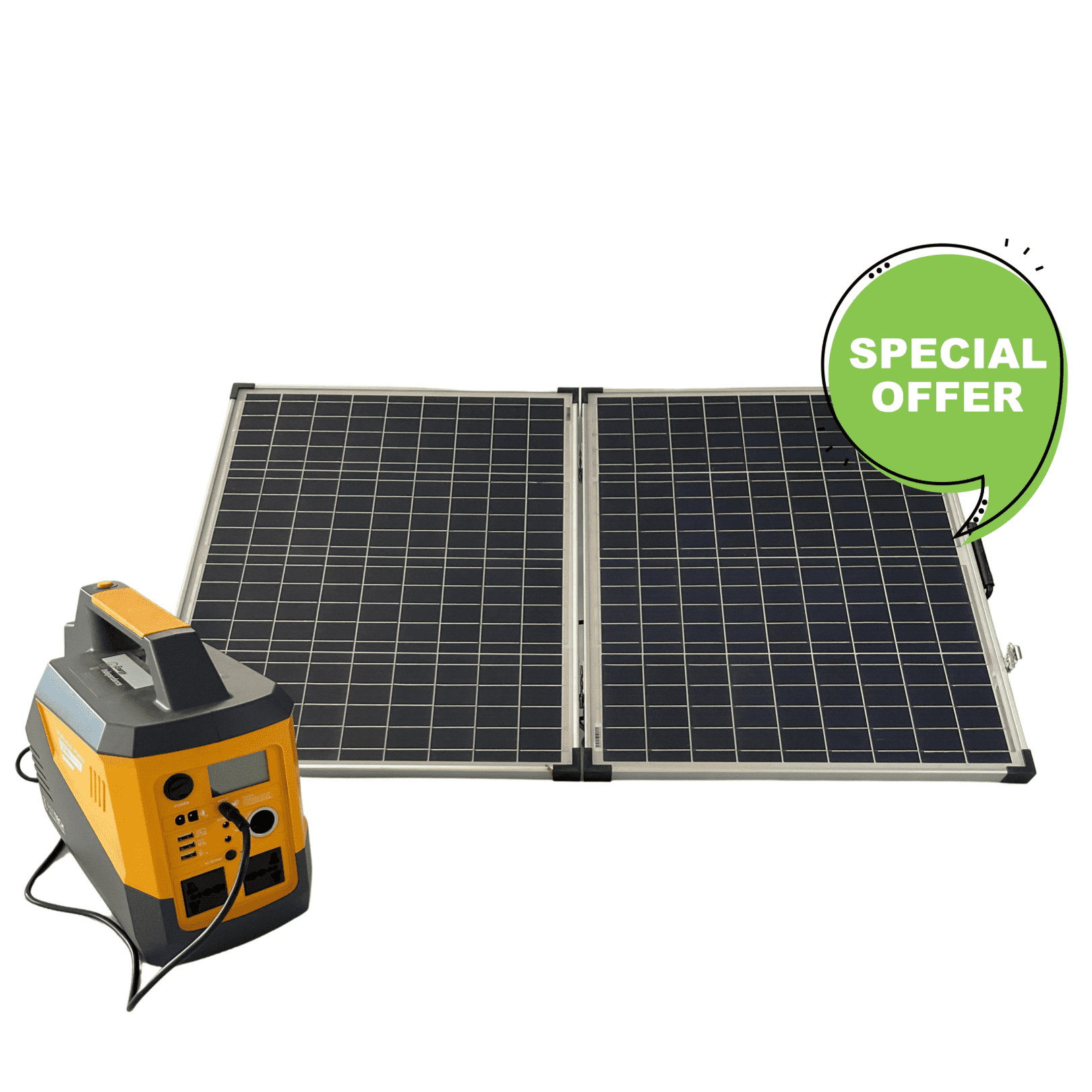 PPS750 Portable Power Station and 100W Foldable Poly Solar Panel Offer