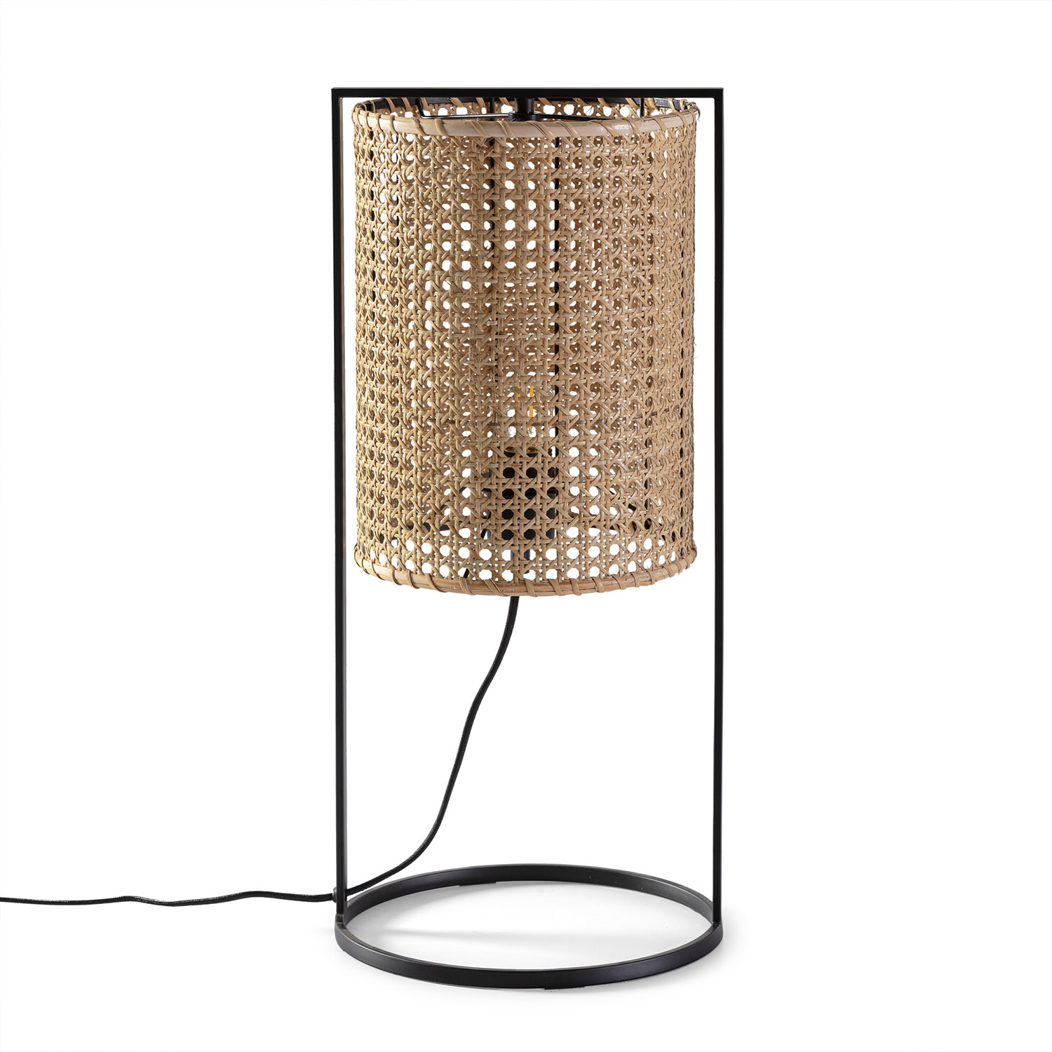 Lampe À Poser Sumi En Rotin Naturel, Diamètre 26 Cm
