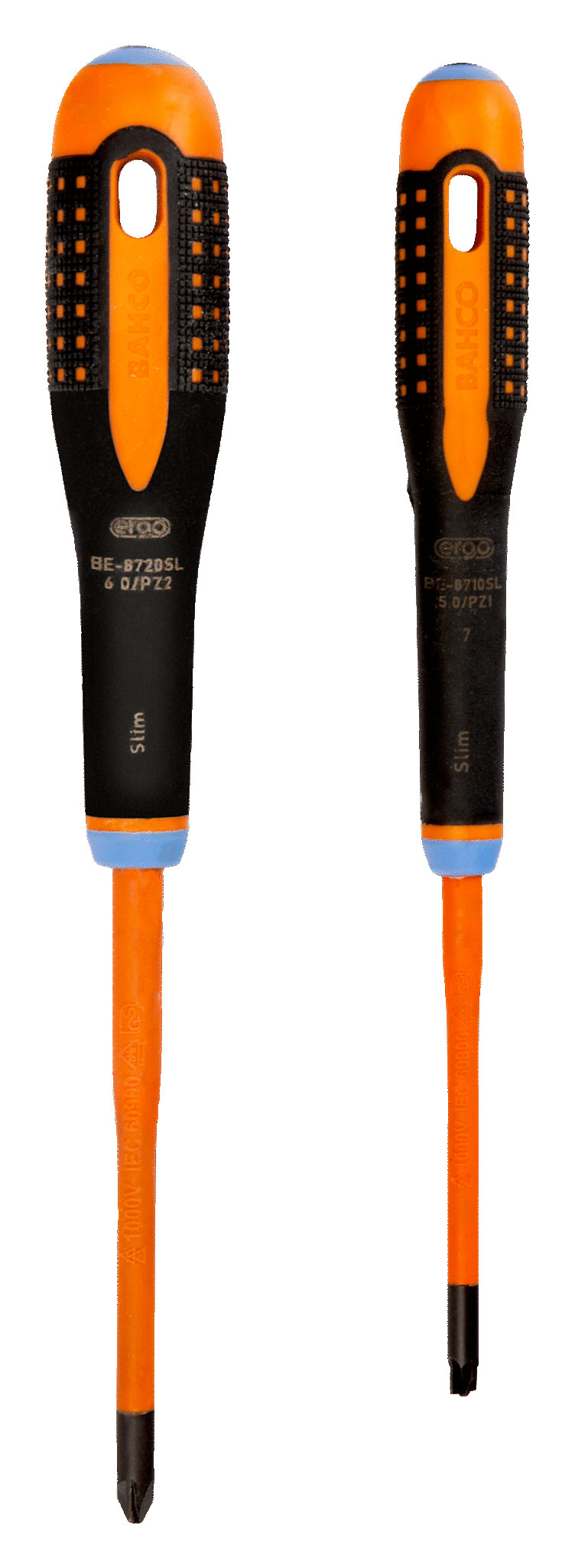 Jeu De 2 Tournevis Slim Isolés Ergo™ Lames Fines Pour Vis À Fente Et Pozidriv Be-9890sl Bahco