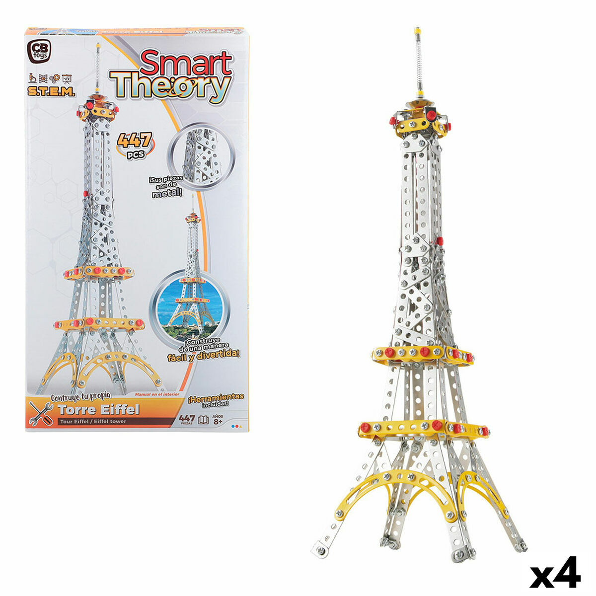 Set De Construction Colorbaby Tour Eiffel 447 Pièces (4 Unités)
