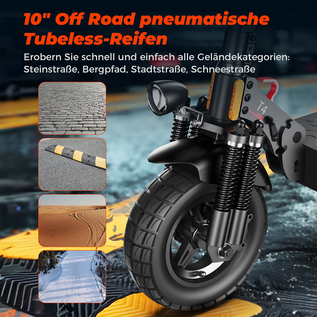 Trottinette Électrique Isinwheel T4 - 10" - 500 W 48 V 12,5 Ah - Contrôle App