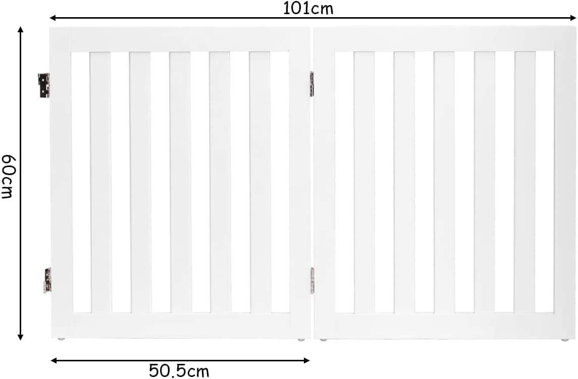 Costway Barrière Pour Chien En Bois 2 Panneaux Autoportante Charnières Métalliques À 360° Antidérapants 60cm