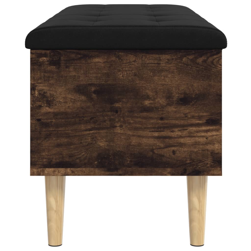 Banc De Rangement | Coffre De Rangement | Banc D'entrée Chêne Fumé 102x42x46 Cm Bois D'ingénierie