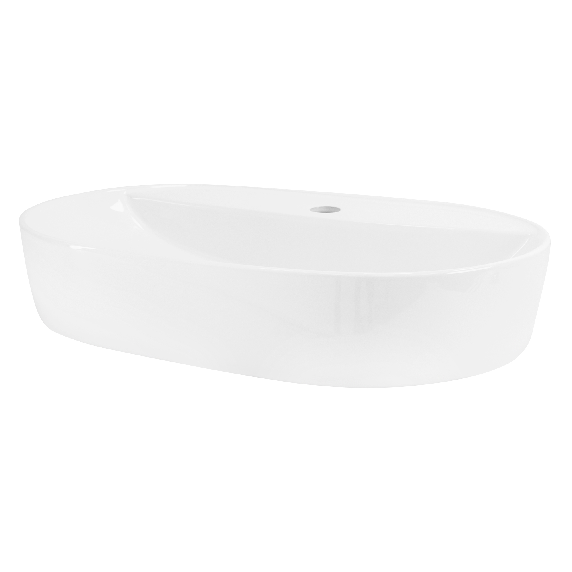 Vasque À Poser Ovale Blanc En Céramique Lavabo Pour Salle De Bain 600x400x120 Mm