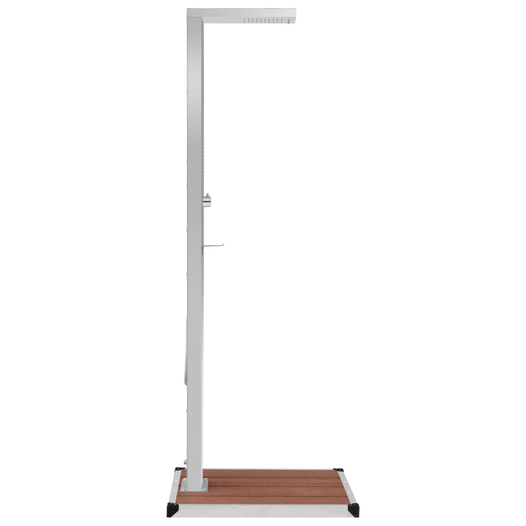 Douche D'extérieur Avec Receveur De Douche Wpc Acier Inoxydable Vidaxl