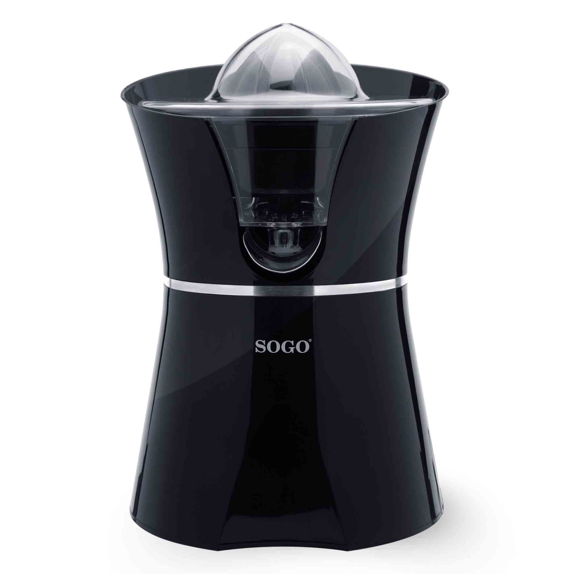 SOGO Spremiagrumi Elettrico 600W – Acciaio Inox, 2 Coni, Antigoccia, Facile da Pulire, Avvio Automatico, Silenzioso, Piedini Antiscivolo, 0.55L