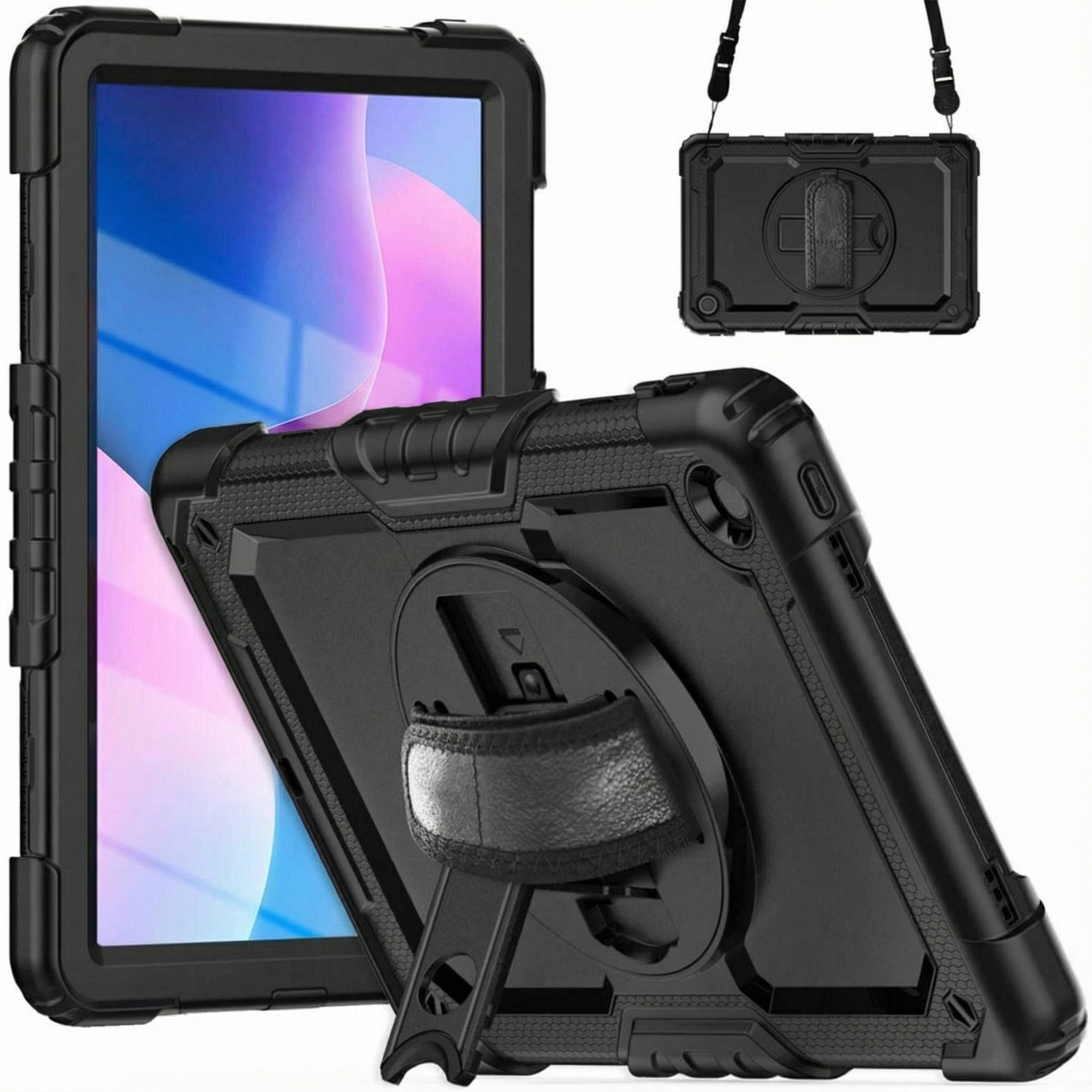 imoshion Coque tablette avec dragonne et bandoulière pour Lenovo Tab M10 Plus (3rd gen) - Noir