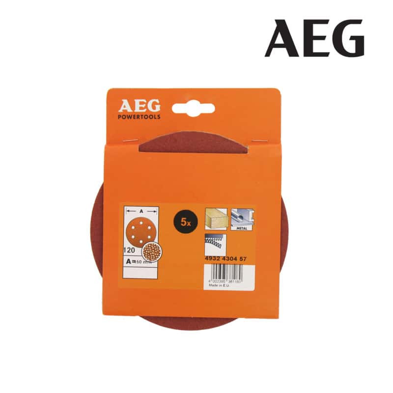 Kit 5 Disques Abrasifs Aeg Grain 120 150mm 4932430457
