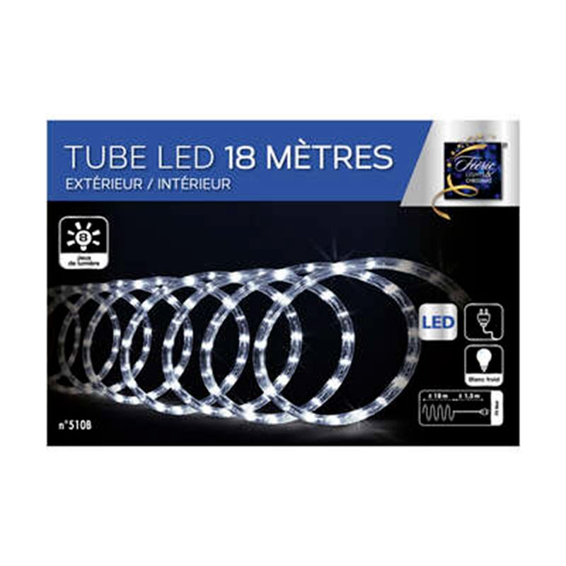 Paris Prix - Tube Lumineux Led "extérieur" 18m Blanc Froid