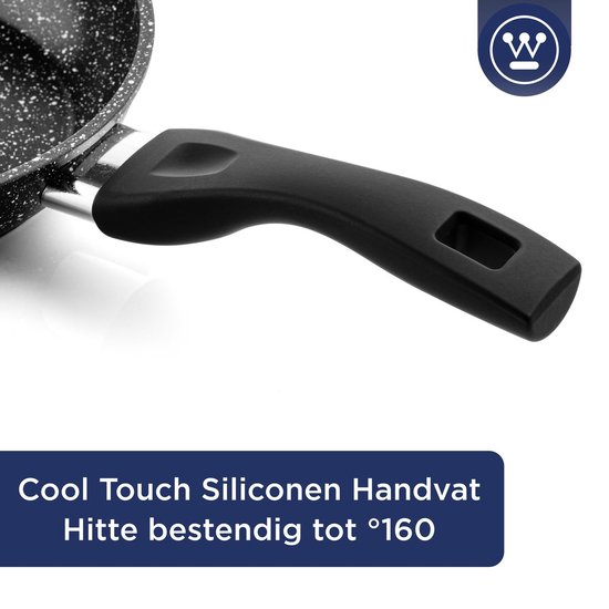 Westinghouse - Poêle Grill 28 Cm + Poêle Wok 30 Cm - Marbre Noir