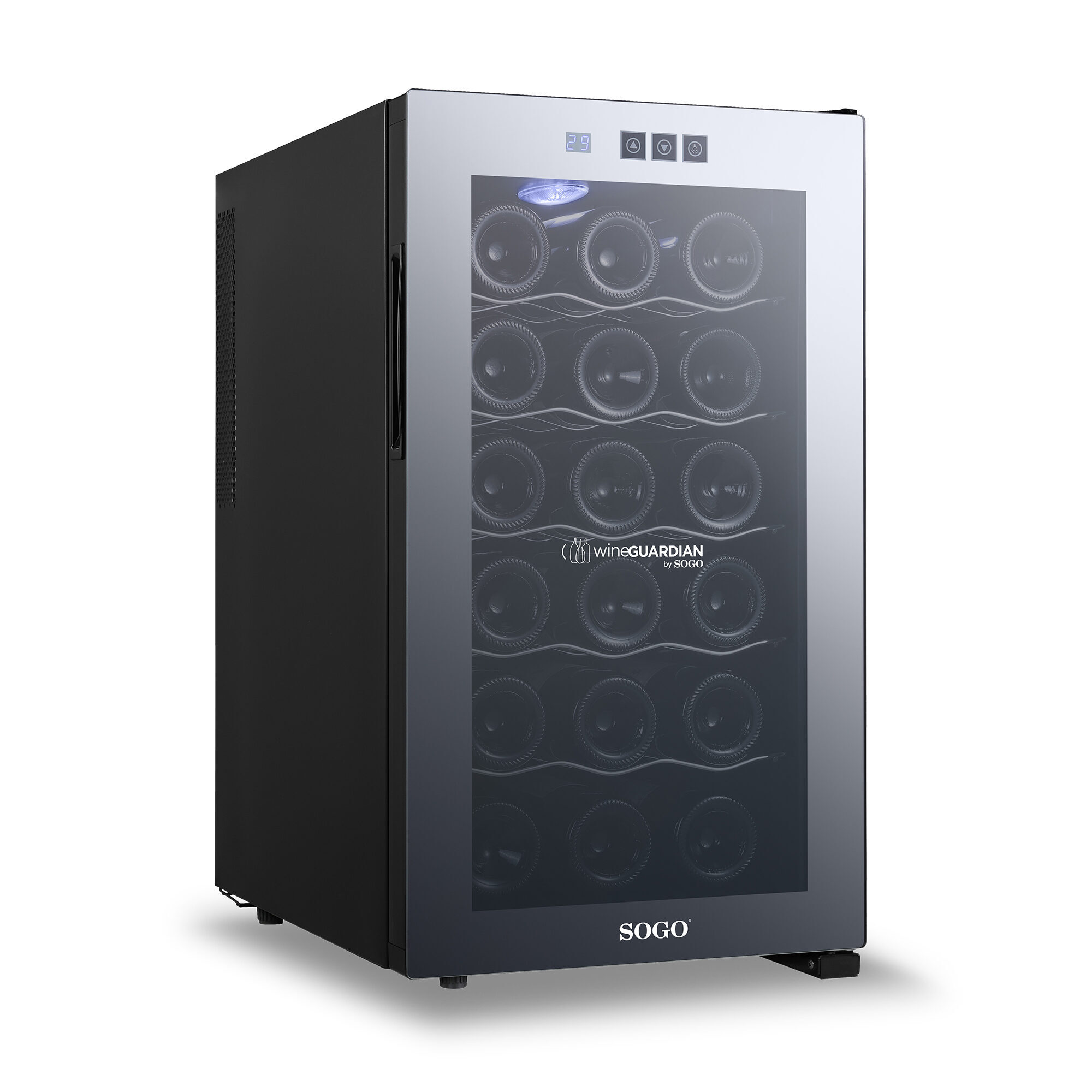 SOGO Cantinetta Vino 18 Bottiglie 48L con Display LED Touch e Ripiani Cromati