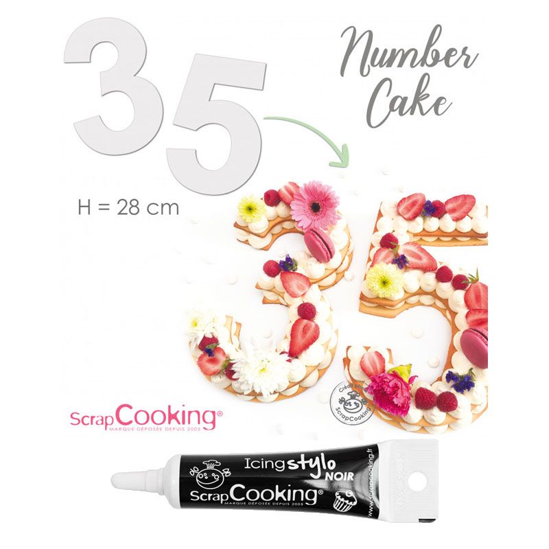Coffret Number Cake + Stylo De Glaçage Noir
