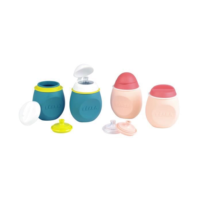 Beaba Lot Portion De Conservation Squeez'portion + Gourde Babysqueez' 2 En 1, 2x180ml
