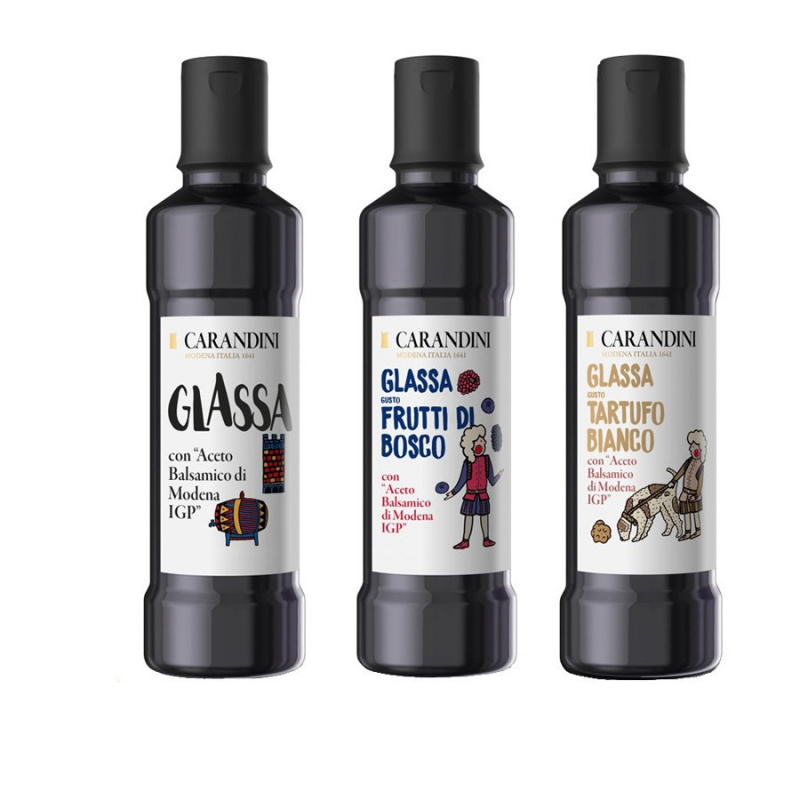 Tris Crèmes Au Vinaigre Balsamique De Modena Igp:  Classique,  Fruits Rouges, Truffe Blanche 250 Ml X 3 ACETIFICIO CARANDINI