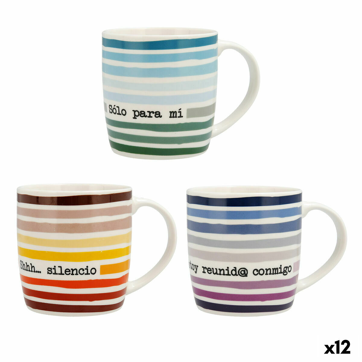 Tasse Mug Quid 4u Céramique Multicouleur (330 Ml) (pack 12x)