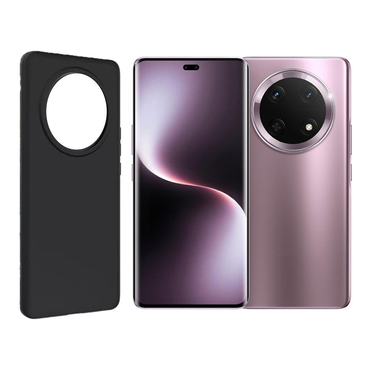 2 Verre Trempé Pour Honor Magic7 Lite 5g + 2 Verre Trempé Caméra Arrière + Coque Souple Silicone Noir - Visiodirect