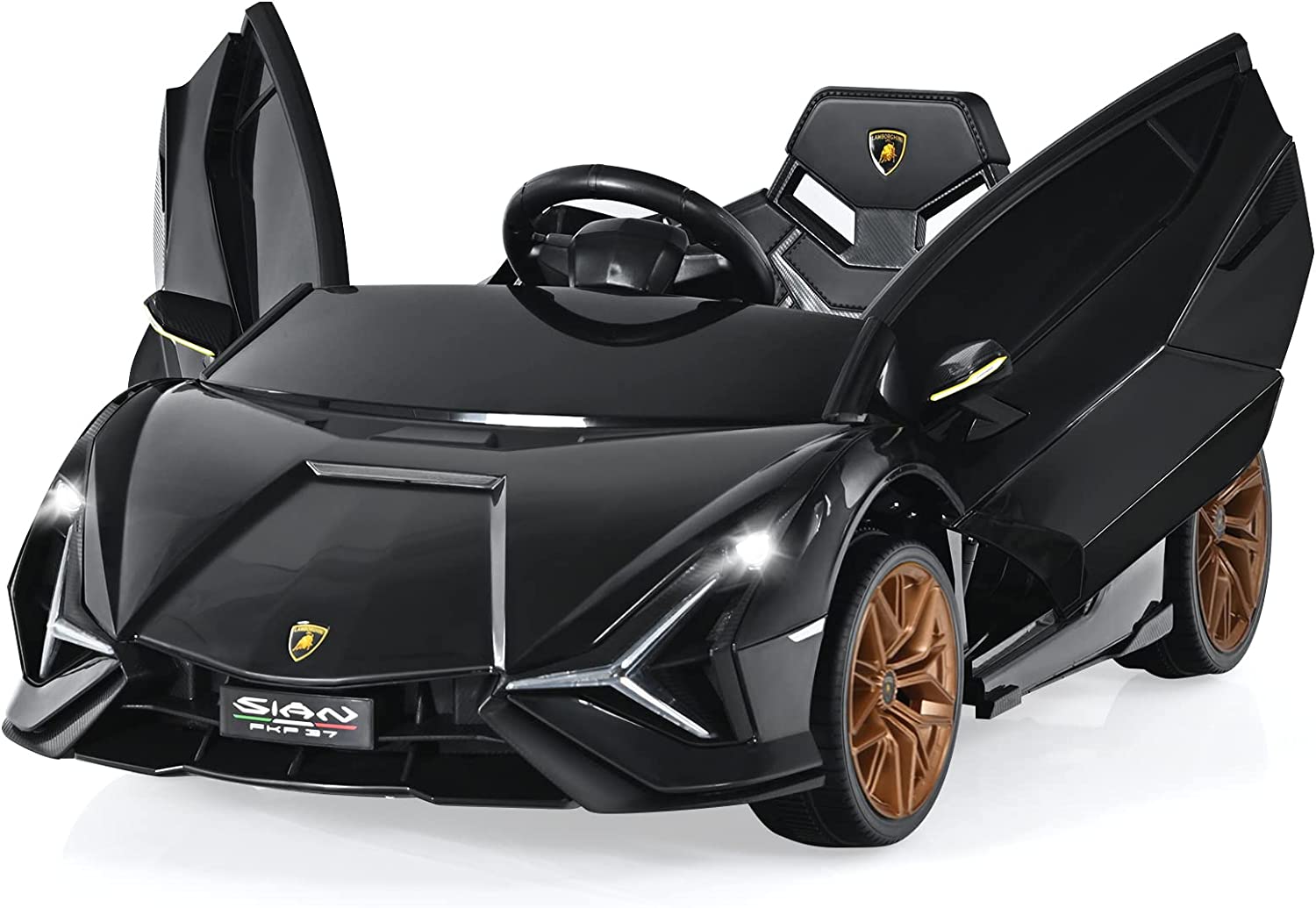 Voiture De Sport Électrique 12v Pour Enfants 3-8ans, 2 Portes Papillons