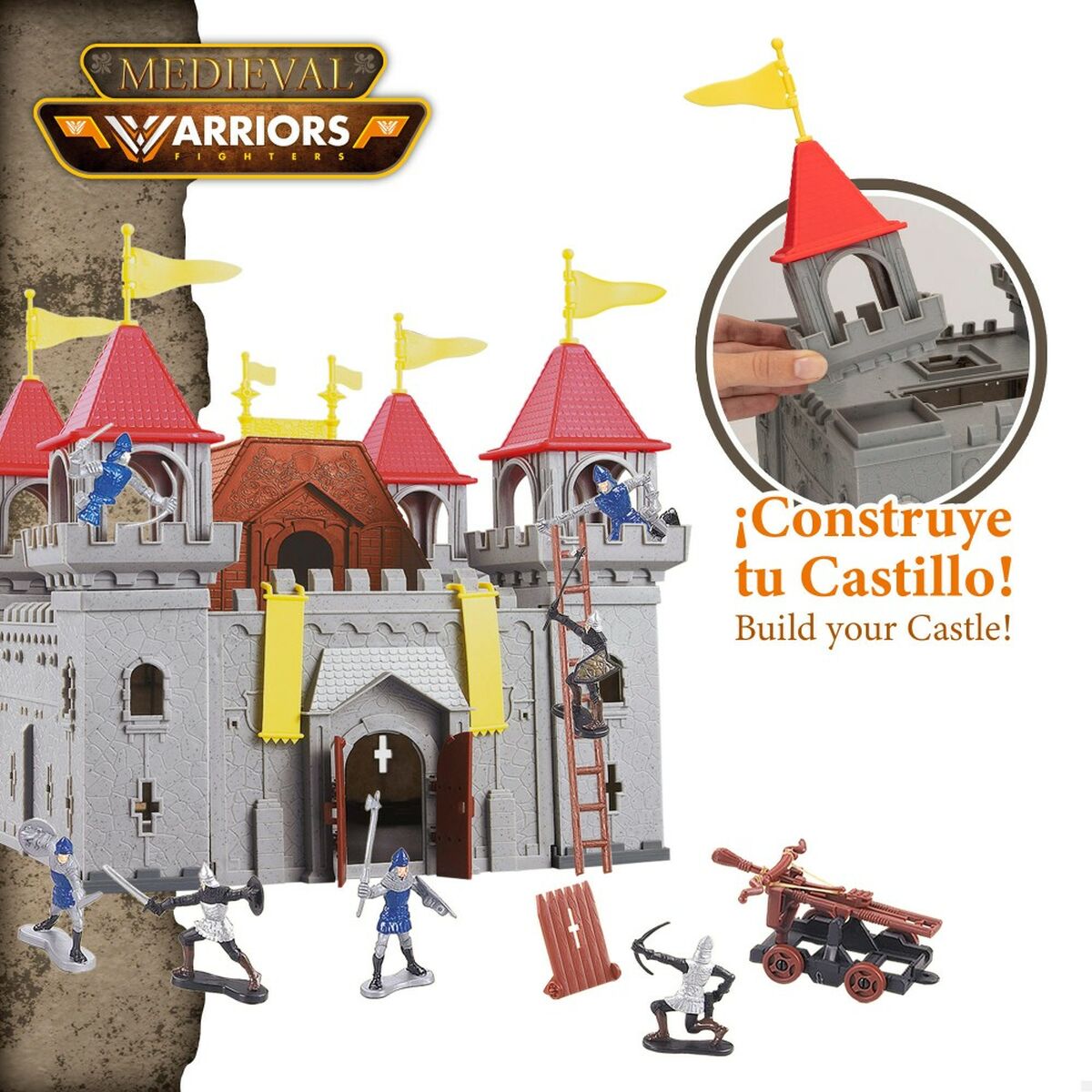 Set De Construction Colorbaby Medieval Fighters 25 Pièces (4 Unités)